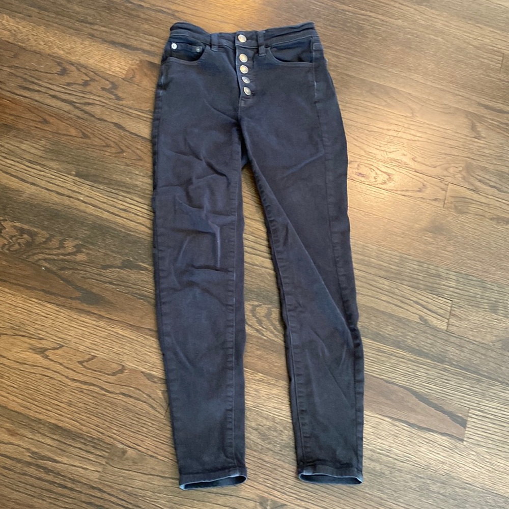 American Eagle Black Jegging Super Hi-Rise Button Fly 00 Short EUC